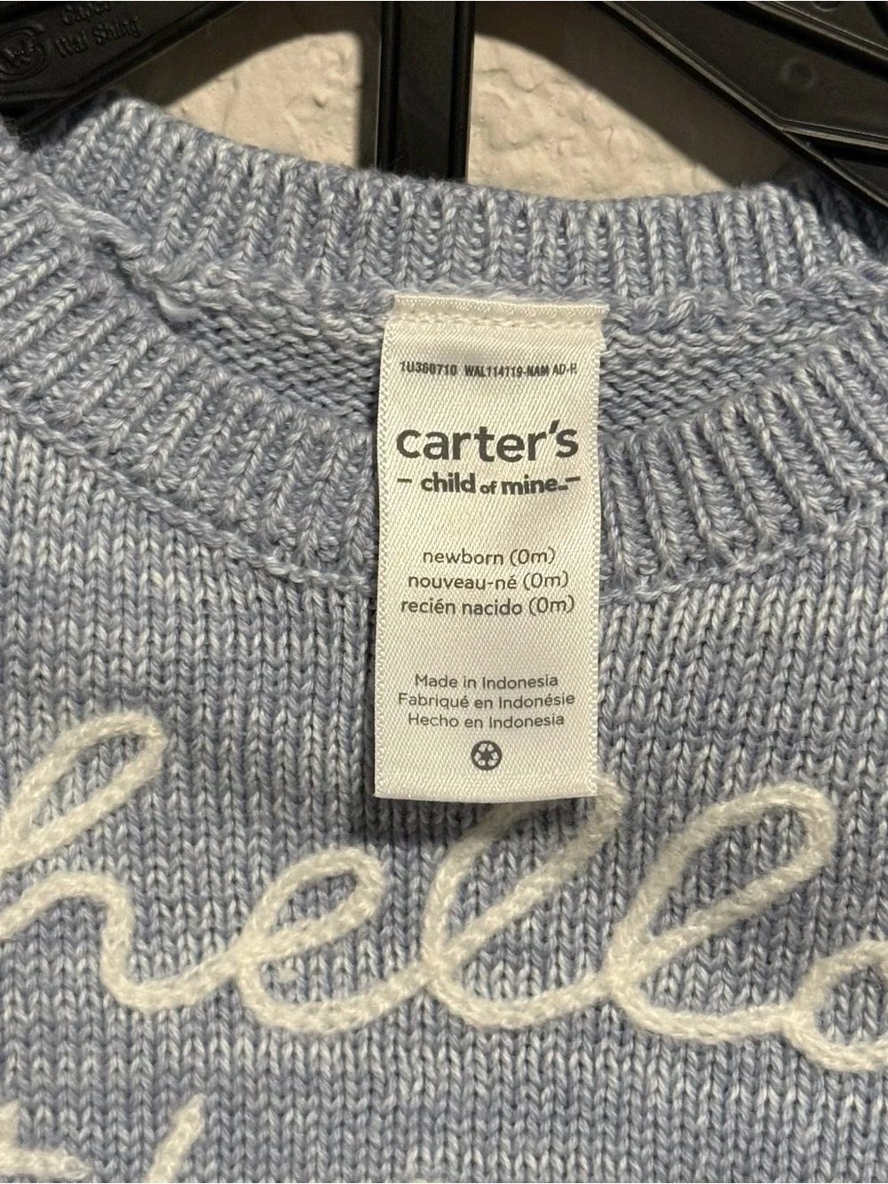 Carter's Size Newborn “Hello There” Blue Knit Baby Sweater Set NWT